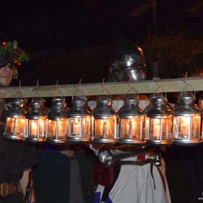 Lanterns being carried at Dunster by Candlelight