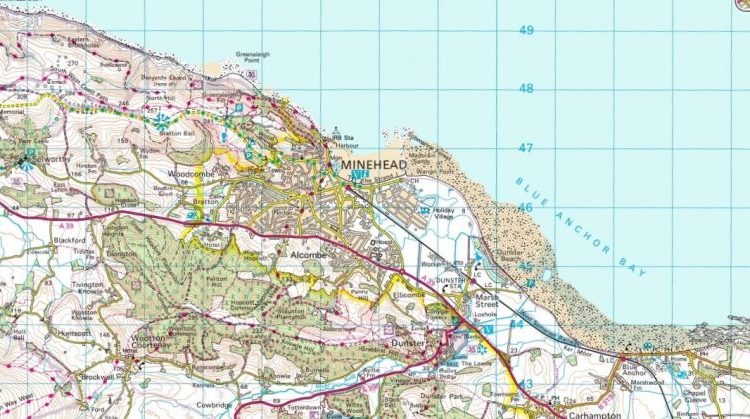 A map of Minehead