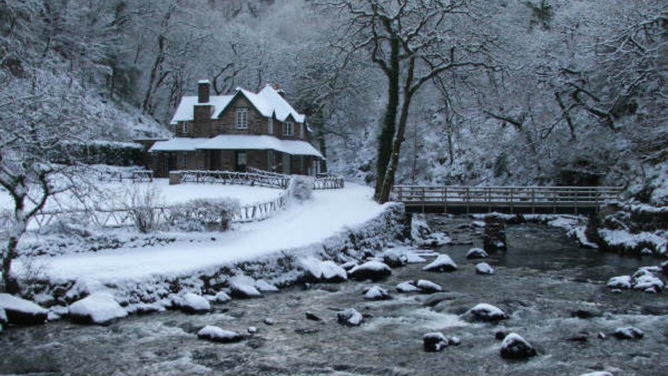 A snowy view across Watersmeet