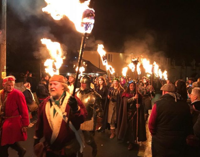 Burning Torches in Dunster - Exmoor Christmas Things to Do