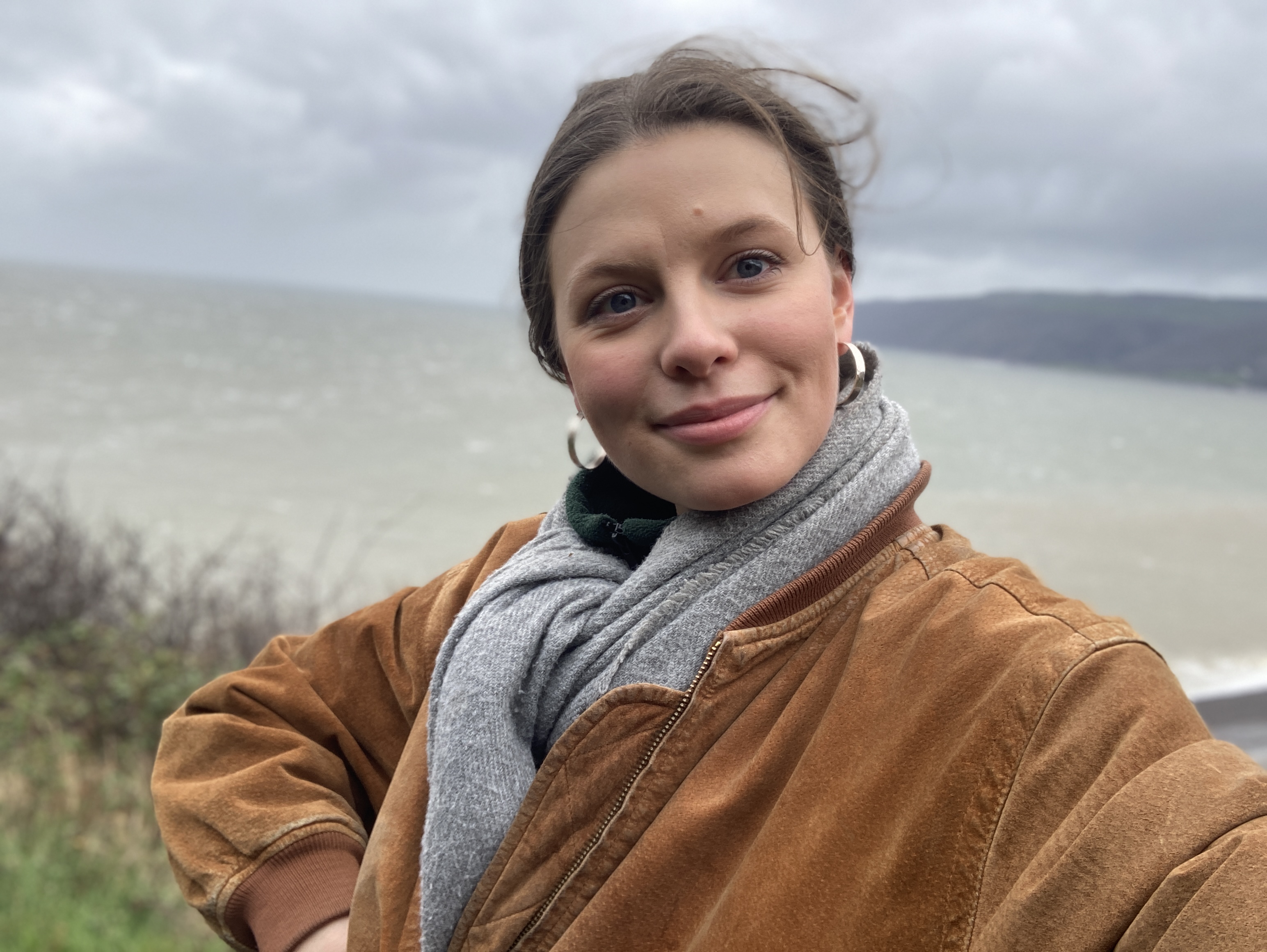 Windswept Selfie taken at Hurlstone Point