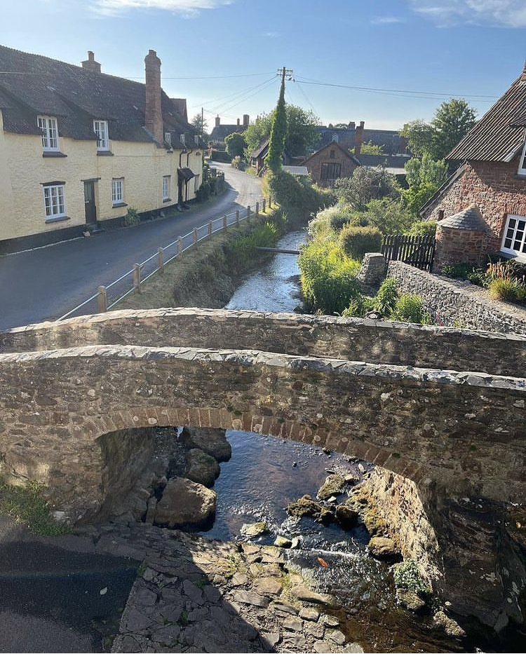 Packhorse Bridge Allerford looking down the culwater it goes over