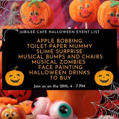 Poster for Jubilee Cafe's 2022 Halloween Event