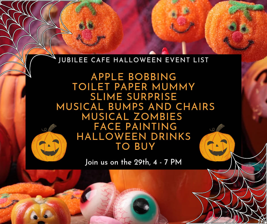 Poster for Jubilee Cafe's 2022 Halloween Event