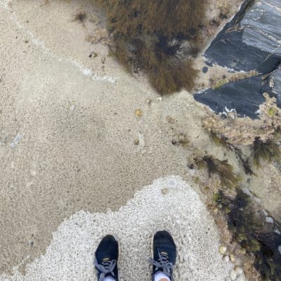 Trainers on beach