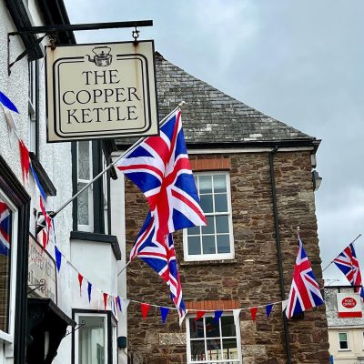 The Copper Kettle Dulverton with Union Jacks for the Coronation