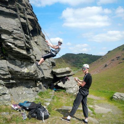 Rock climbing with Exmoor Adventures
