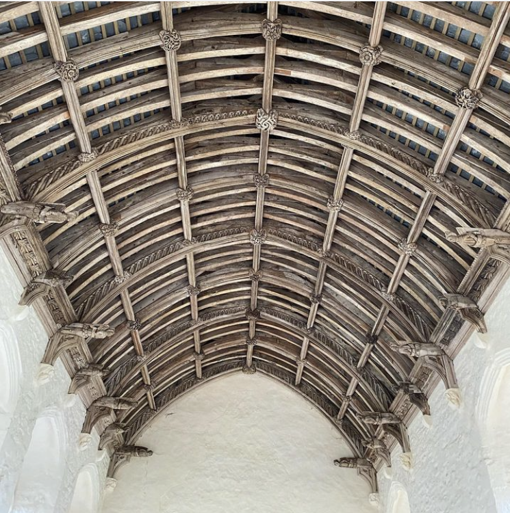 The "angel roof" in the refectory at Cleeve Abbey