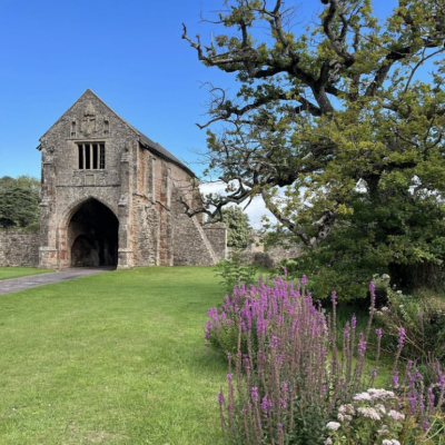 Cleeve Abbey Gatehouse & Moat with Wildflowers