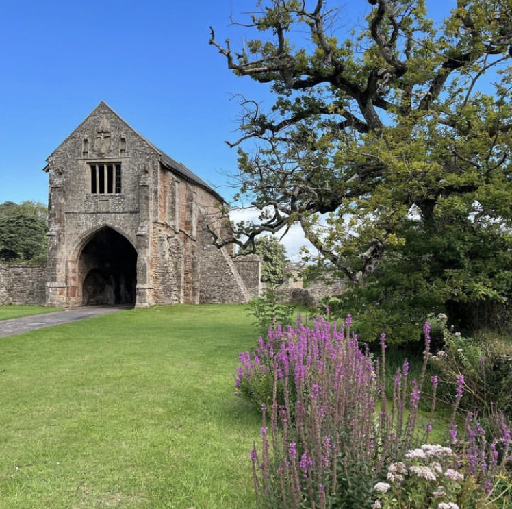 Cleeve Abbey Gatehouse & Moat with Wildflowers