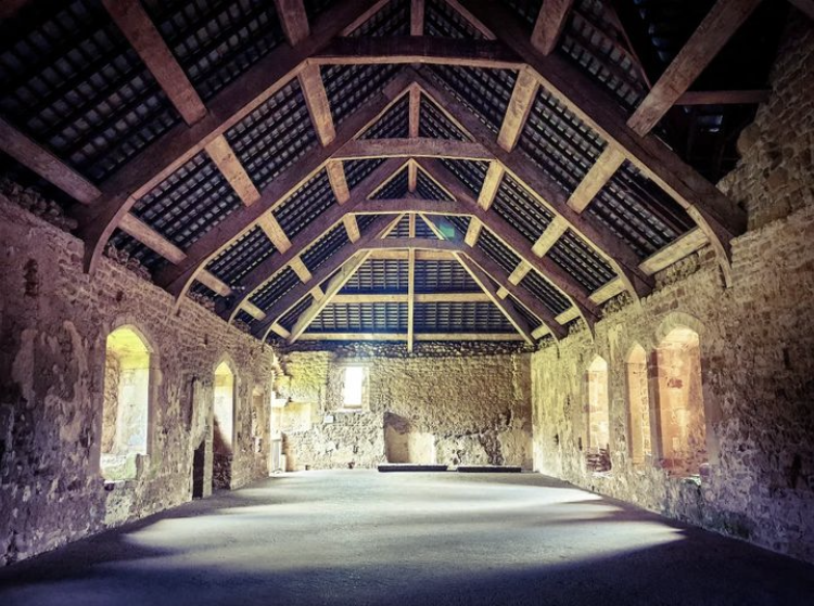 One of Cleeve Abbey's many impressive conventual buildings with incredible in tact ceilings