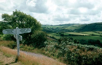 Exmoor signpost landscape